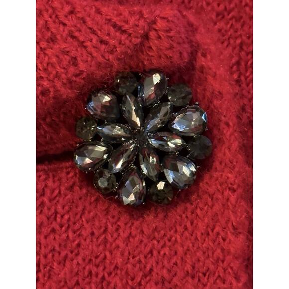 Adrienne Vittadini Red Wool Blend Faux Jewel Button Cardigan/Wrap Sweater Sz XS‎ - Picture 11 of 13